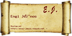 Engi János névjegykártya